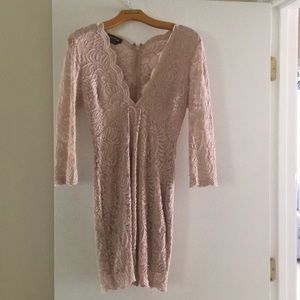 Bebe size small pink blush lace dress